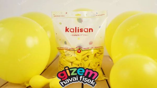 12 İnç Sarı İç Mekan Balon (Kal.)