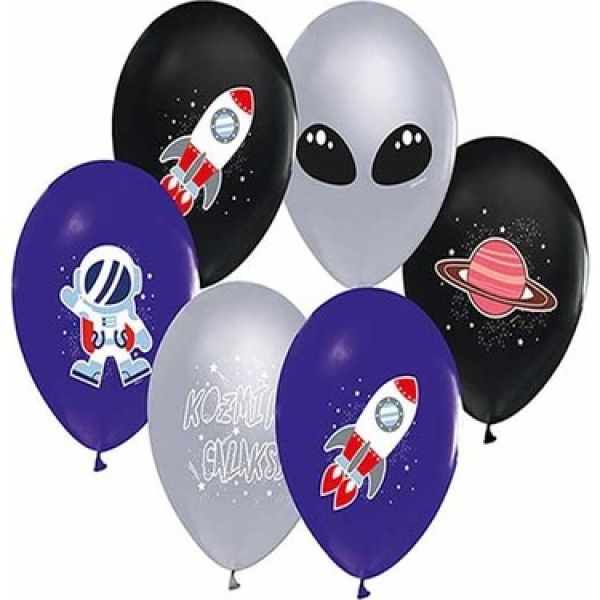 4+1 Kozmik Galaksi Baskılı Balon 8 li