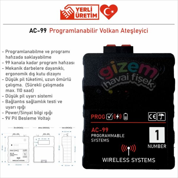 AC-99 Programlanabilir Volkan Ateşleyici