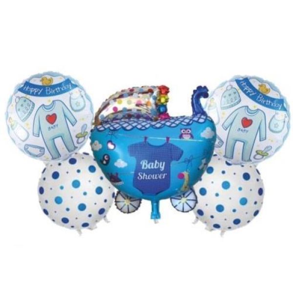 Baby Shower Puset Mavi 5 Li Set Folyo Balon