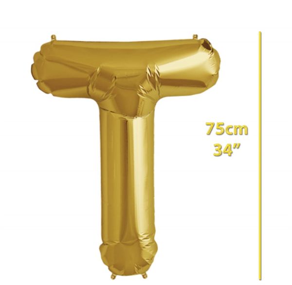 Folyo Harf T Gold Balon 34 İnç