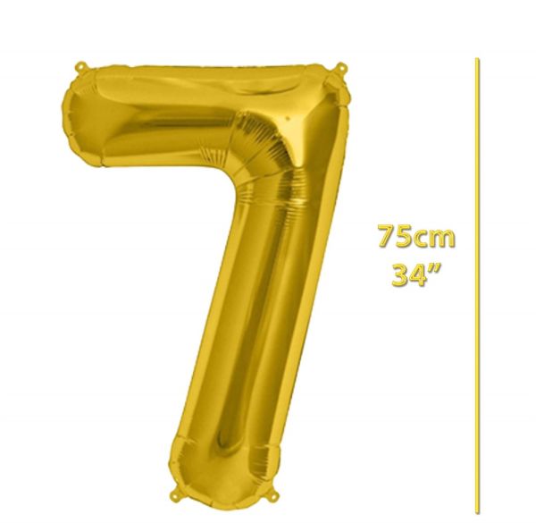 Folyo Rakam 7 Gold Balon 34 İnç