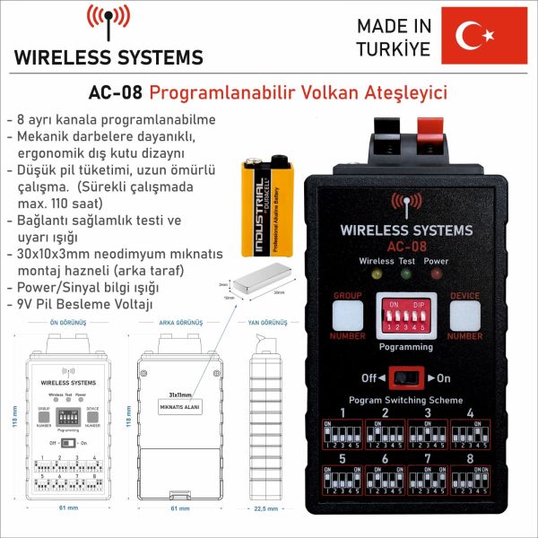 Volkan Ateşleyici Kumandası Alıcısı AC-08