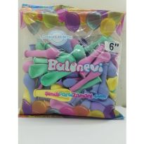 6 inç MAKARON BALON 100'LÜ KARIŞIK RENK